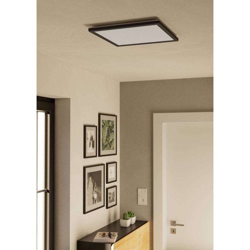 Eglo - LED lubinis vonios šviestuvas LED/17,6W/230V 2700/4000/6500K 39x39 cm IP44 juoda