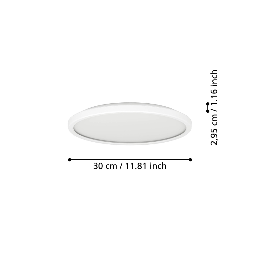 Eglo - LED lubinis vonios šviestuvas LED/13,9W/230V 2700/4000/6500K diametras 30 cm IP44 balta