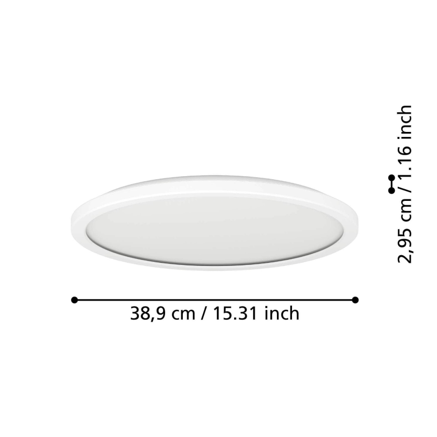 Eglo - LED lubinis vonios šviestuvas LED/18,5W/230V 2700/4000/6500K diametras 38,9 cm IP44 balta