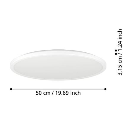 Eglo - LED lubinis vonios šviestuvas LED/16,8W/230V 2700/4000/6500K diametras 50 cm IP44 balta