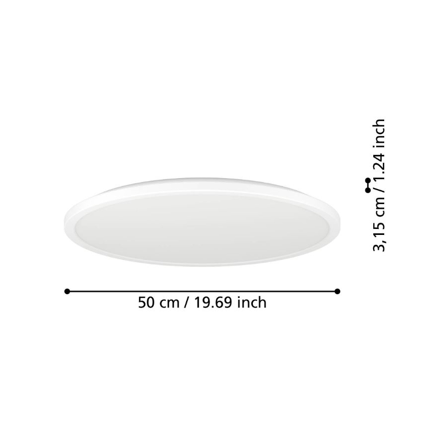 Eglo - LED lubinis vonios šviestuvas LED/16,8W/230V 2700/4000/6500K diametras 50 cm IP44 balta