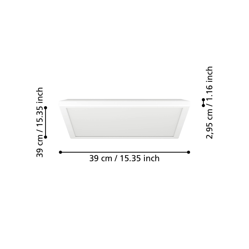 Eglo - LED lubinis vonios šviestuvas LED/17,6W/230V 2700K/4000K/6500K 39x39 cm IP44 balta