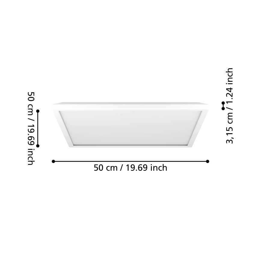 Eglo - LED lubinis vonios šviestuvas LED/17W/230V 2700/4000/6500K 50x50 cm IP44 balta