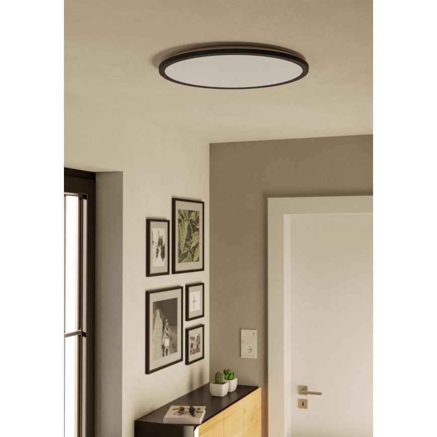 Eglo - LED pritemdomas lubinis vonios šviestuvas LED/16,8W/230V 2700-6500K diametras 50 cm IP44 juoda + nuotolinio valdymo pultas