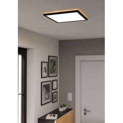 Eglo - LED pritemdomas lubinis vonios šviestuvas LED/17,6W/230V 2700-6500K 39x39 cm IP44 juoda + nuotolinio valdymo pultas