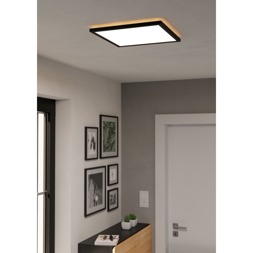 Eglo - LED pritemdomas lubinis vonios šviestuvas LED/17,6W/230V 2700-6500K 39x39 cm IP44 juoda + nuotolinio valdymo pultas