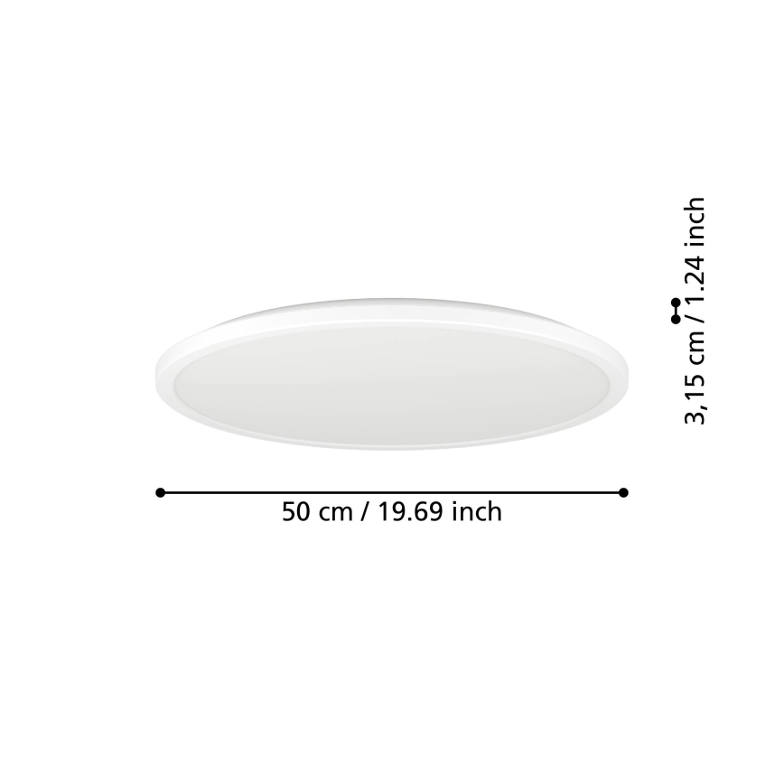 Eglo - LED pritemdomas lubinis vonios šviestuvas LED/16,8W/230V 2700-6500K pr.50 cm IP44 balta + nuotolinio valdymo pultas