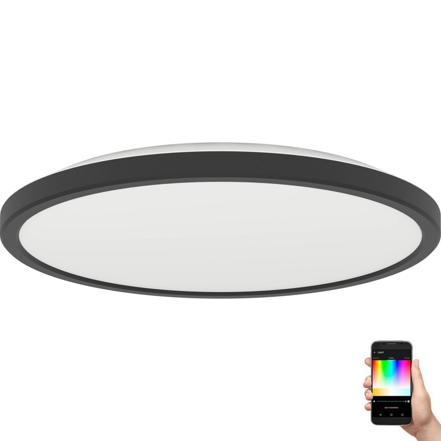 Eglo - LED RGBW Pritemdomas vonios lubinis šviestuvas LED/13,9W/230V 2700-6500K d. 30 cm IP44 juodas ZigBee