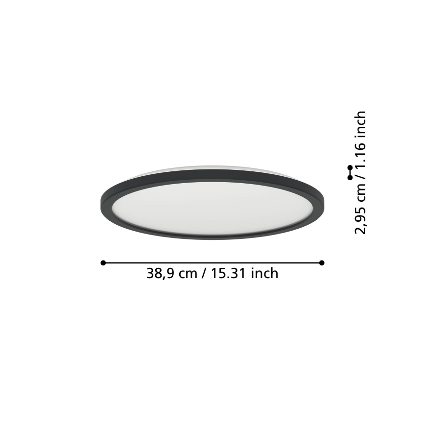 Eglo - LED RGBW Pritemdomas vonios lubinis šviestuvas LED/18,5W/230V 2700-6500K pr.38,9cm IP44 juodas ZigBee