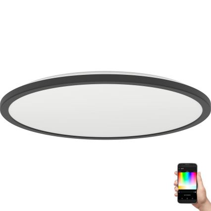 Eglo - LED RGBW Pritemdomas vonios lubinis šviestuvas LED/16,8W/230V 2700-6500K d. 50 cm IP44 juodas ZigBee