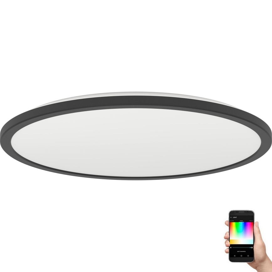 Eglo - LED RGBW Pritemdomas vonios lubinis šviestuvas LED/16,8W/230V 2700-6500K d. 50 cm IP44 juodas ZigBee