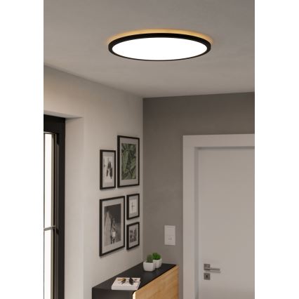 Eglo - LED RGBW Pritemdomas vonios lubinis šviestuvas LED/16,8W/230V 2700-6500K d. 50 cm IP44 juodas ZigBee