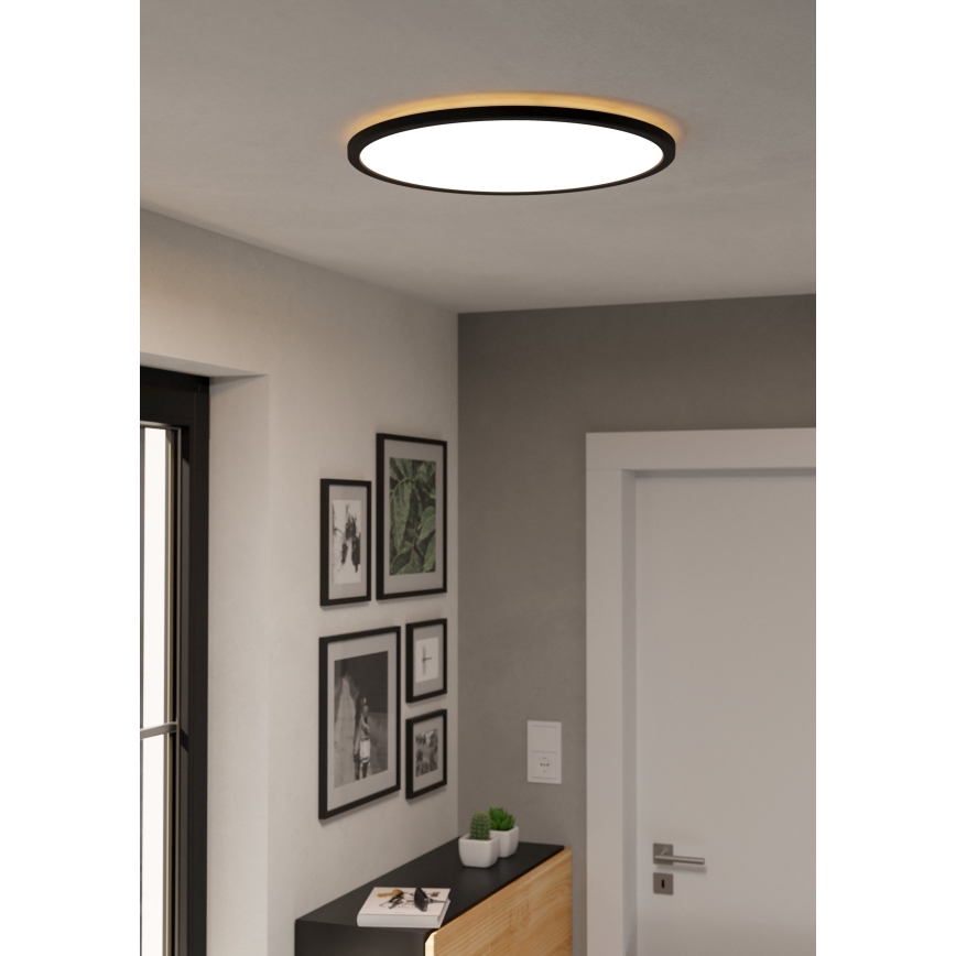 Eglo - LED RGBW Pritemdomas vonios lubinis šviestuvas LED/16,8W/230V 2700-6500K d. 50 cm IP44 juodas ZigBee