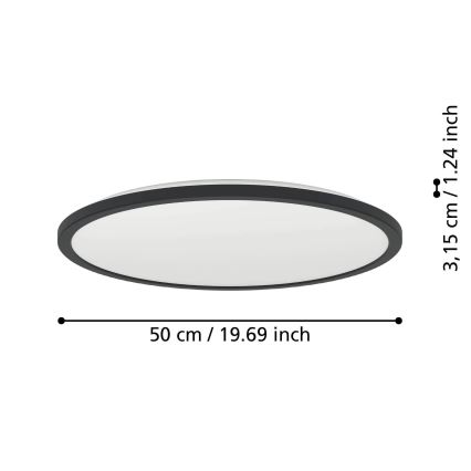 Eglo - LED RGBW Pritemdomas vonios lubinis šviestuvas LED/16,8W/230V 2700-6500K d. 50 cm IP44 juodas ZigBee