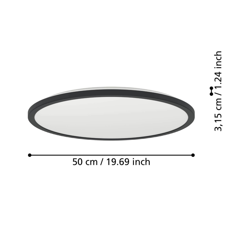 Eglo - LED RGBW Pritemdomas vonios lubinis šviestuvas LED/16,8W/230V 2700-6500K d. 50 cm IP44 juodas ZigBee