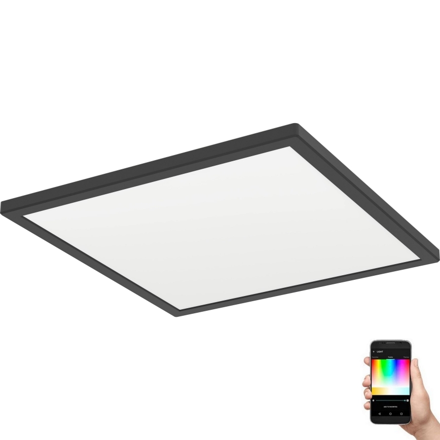 Eglo - LED RGBW Pritemdomas vonios lubinis šviestuvas LED/17,6W/230V 2700-6500K 39x39 cm IP44 juodas ZigBee