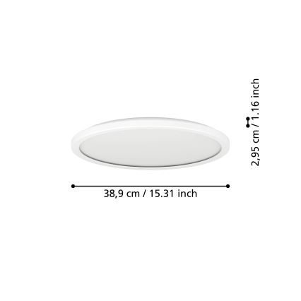 Eglo - LED RGBW Pritemdomas vonios lubinis šviestuvas LED/18,5W/230V 2700-6500K d. 38,9 cm IP44 baltas ZigBee