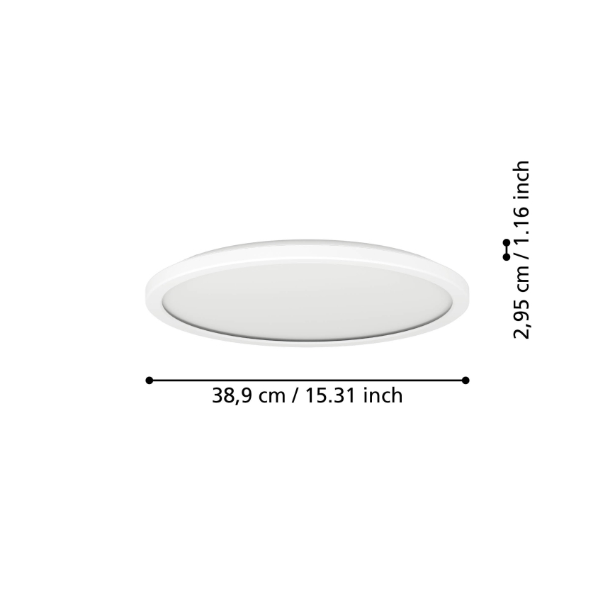 Eglo - LED RGBW Pritemdomas vonios lubinis šviestuvas LED/18,5W/230V 2700-6500K d. 38,9 cm IP44 baltas ZigBee