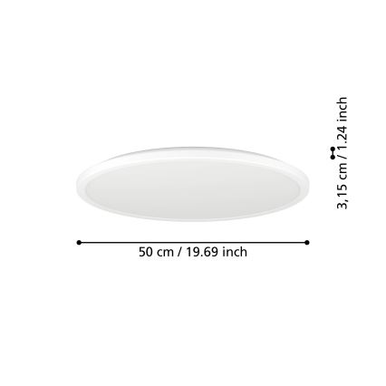 Eglo - LED RGBW Pritemdomas vonios lubinis šviestuvas LED/16,8W/230V 2700-6500K d. 50 cm IP44 baltas ZigBee
