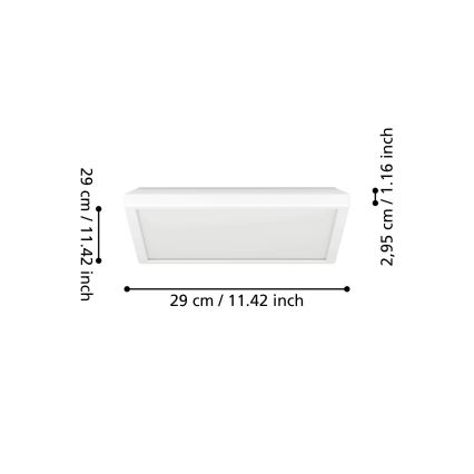 Eglo - LED RGBW Pritemdomas vonios lubinis šviestuvas LED/13,4W/230V 2700-6500K 29x29 cm IP44 baltas ZigBee