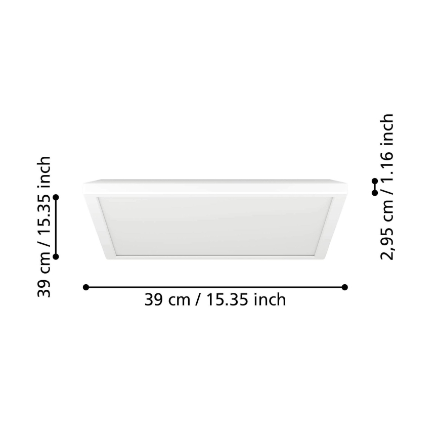 Eglo - LED RGBW Pritemdomas vonios lubinis šviestuvas LED/17,6W/230V 2700-6500K 39x39 cm IP44 baltas ZigBee