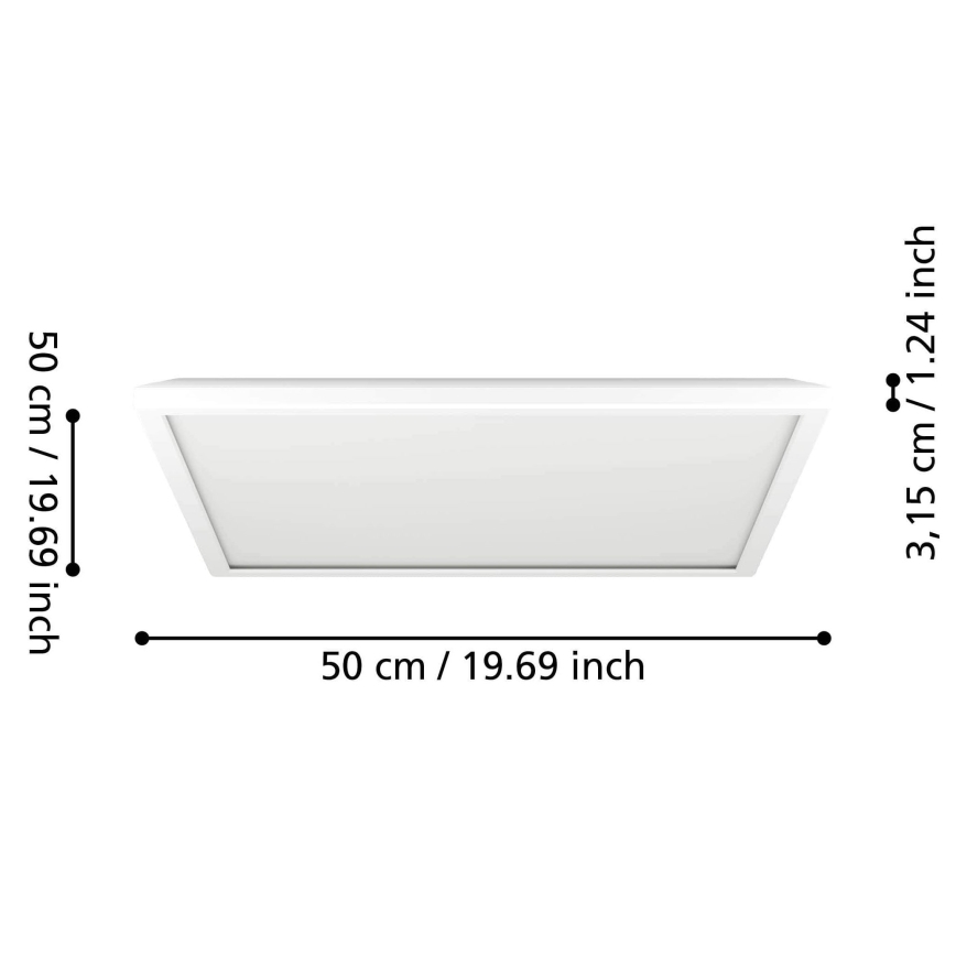 Eglo - LED RGBW Pritemdomas vonios lubinis šviestuvas LED/17W/230V 2700-6500K 50x50 cm IP44 baltas ZigBee