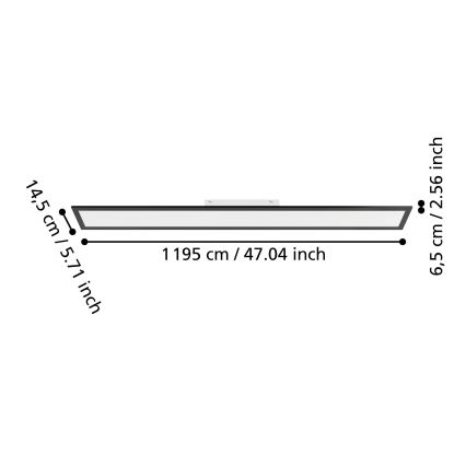 Eglo - LED paviršinė panelė LED/28W/230V 2700/4000/6500K 120x15 cm juoda
