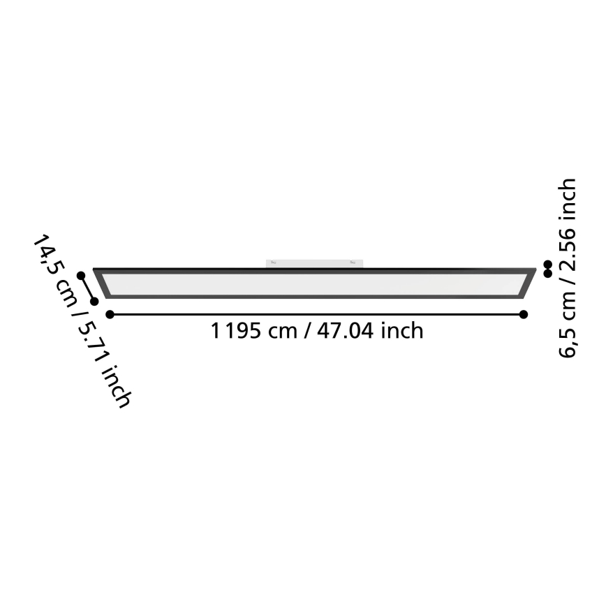 Eglo - LED paviršinė panelė LED/28W/230V 2700/4000/6500K 120x15 cm juoda