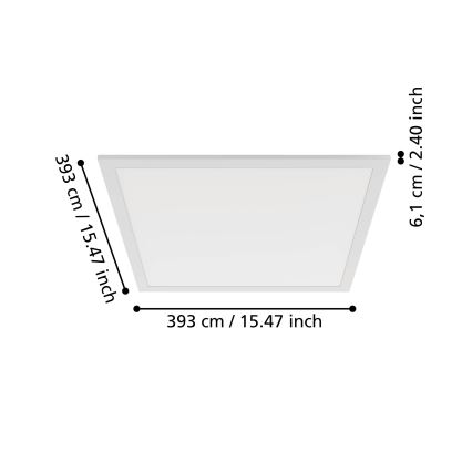 Eglo - LED lubinis šviestuvas LED/18,8W/230V 2700/4000/6500K 40x40 cm baltas