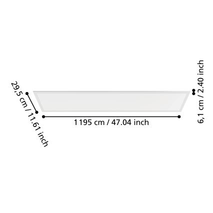 Eglo - LED paviršinis montuojamas panelis LED/33W/230V 2700/4000/6500K 120x30 cm balta