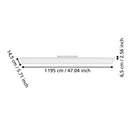 Eglo - Paviršinė LED panelė LED/28W/230V 2700/4000/6500K 120x15 cm balta