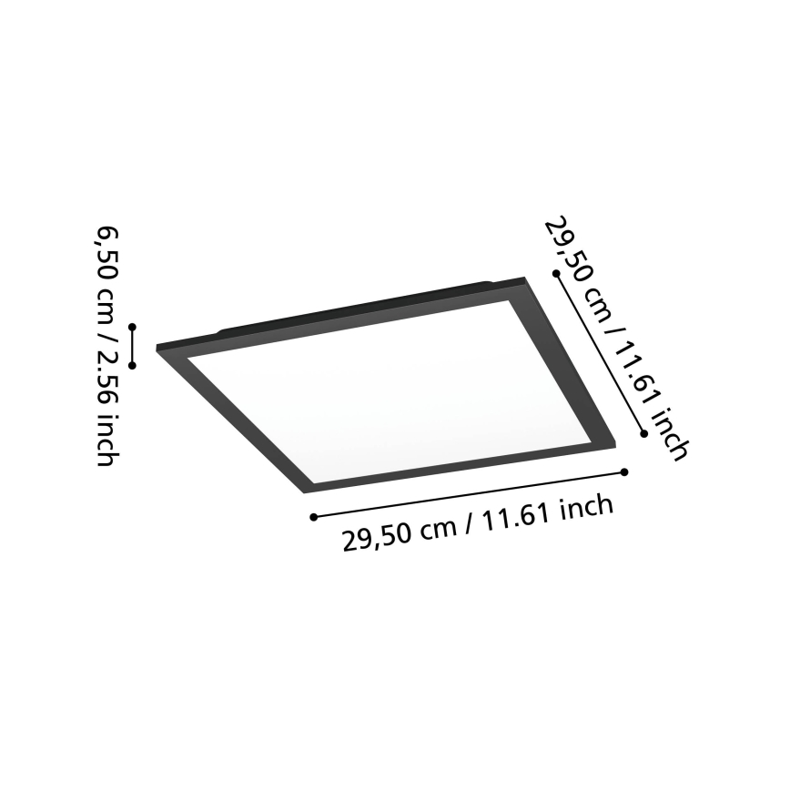 Eglo - LED RGBW dimeriuojamas lubinis šviestuvas LED/14W/230V 2700-6500K 30x30 cm juodas