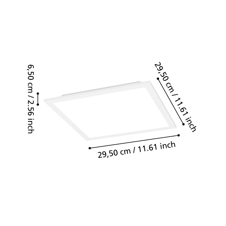 Eglo - LED RGBW Reguliuojamas lubinis šviestuvas LED/14W/230V 2700-6500K 30x30 cm balta