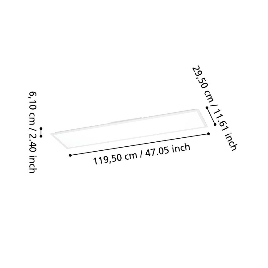 Eglo - LED RGBW Dimeriuojamas paviršinio montavimo panelis LED/34W/230V 2700-6500K 120x30 cm baltas