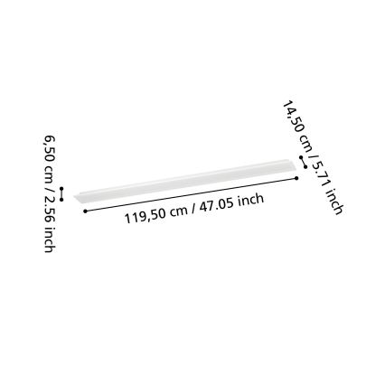 Eglo - LED RGBW dimeriuojama paviršinė panelė LED/28W/230V 2700-6500K 120x15 cm balta