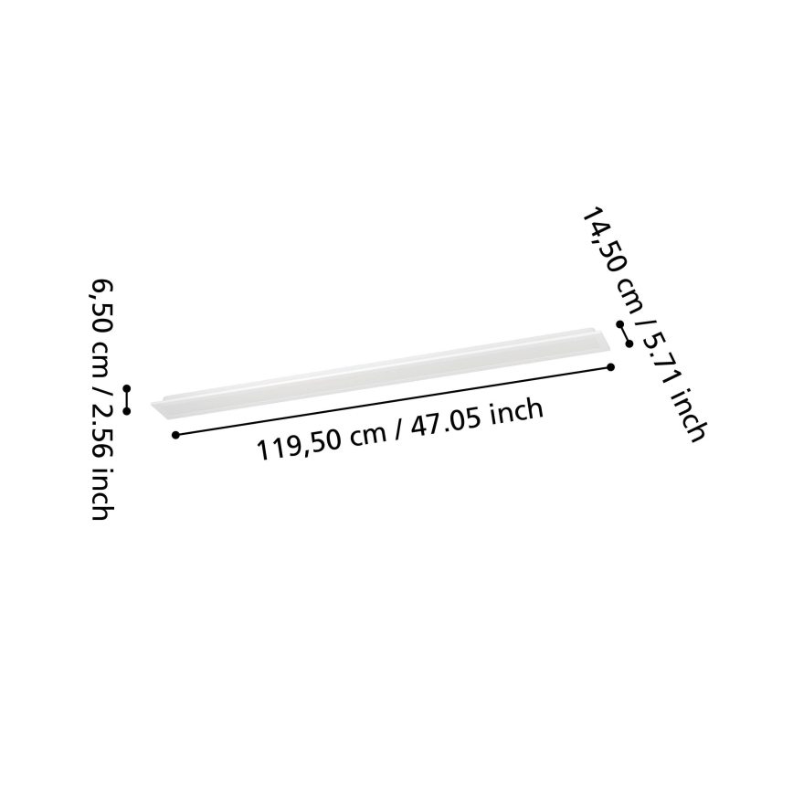 Eglo - LED RGBW dimeriuojama paviršinė panelė LED/28W/230V 2700-6500K 120x15 cm balta