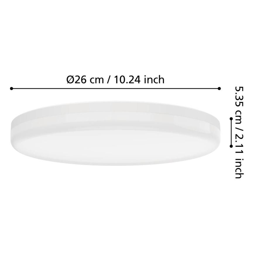 Eglo - LED vonios lubinis šviestuvas LED/16,5W/230V 2700/4000/6500K skersmuo 26 cm IP54 baltas