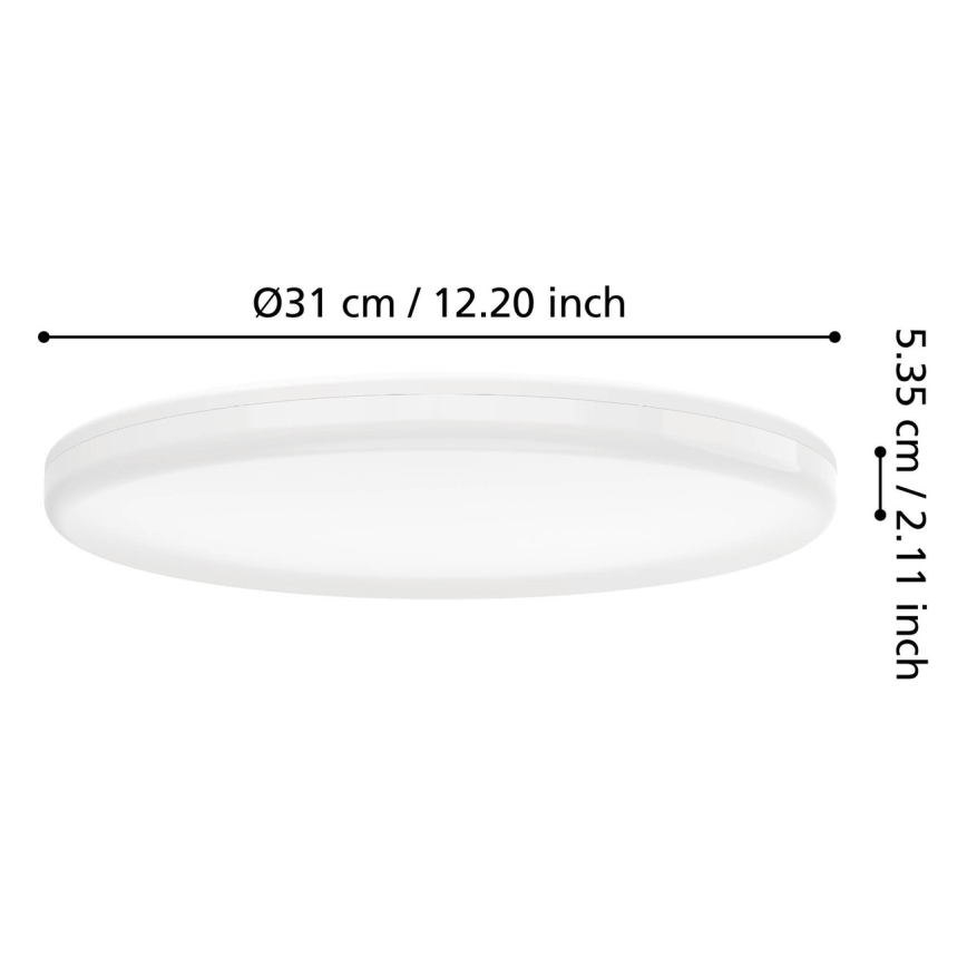 Eglo - LED vonios lubų šviestuvas LED/20W/230V 2700/4000/6500K Ø 31 cm IP54 balta