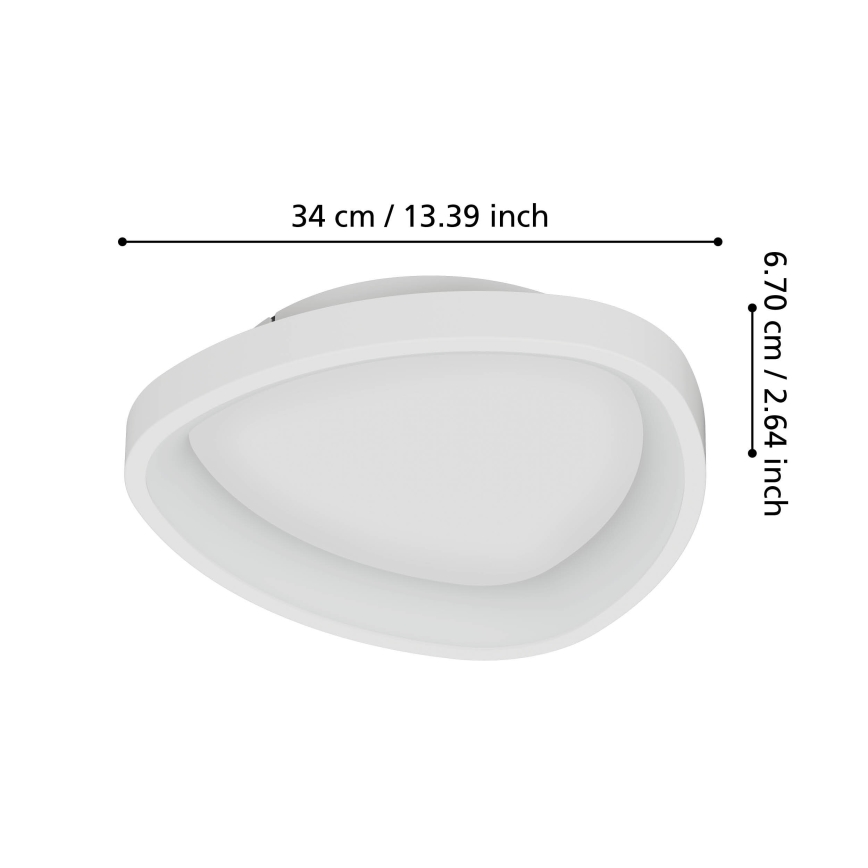 Eglo - LED Pritemdomas lubinis šviestuvas LED/12W/230V 2700-6500K balta + nuotolinio valdymo pultas