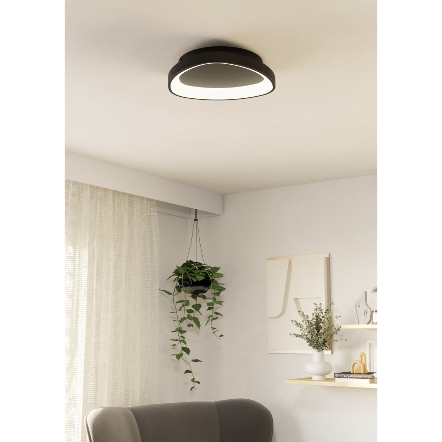 Eglo - LED Pritemdomas lubinis šviestuvas LED/12W/230V 2700-6500K juoda + nuotolinio valdymo pultas
