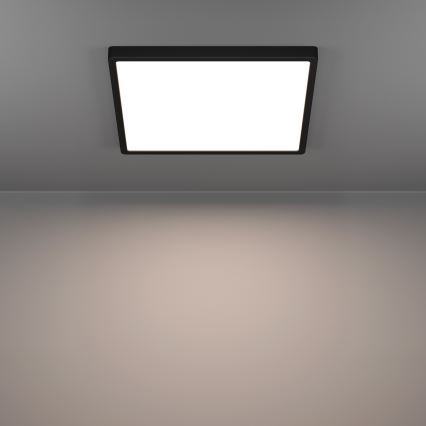 Eglo - LED RGBW Reguliuojamas lubinis vonios šviestuvas LED/17,8W/230V 2700-6500K 39x39 cm IP44 juodas