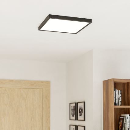 Eglo - LED RGBW Reguliuojamas lubinis vonios šviestuvas LED/17,8W/230V 2700-6500K 39x39 cm IP44 juodas