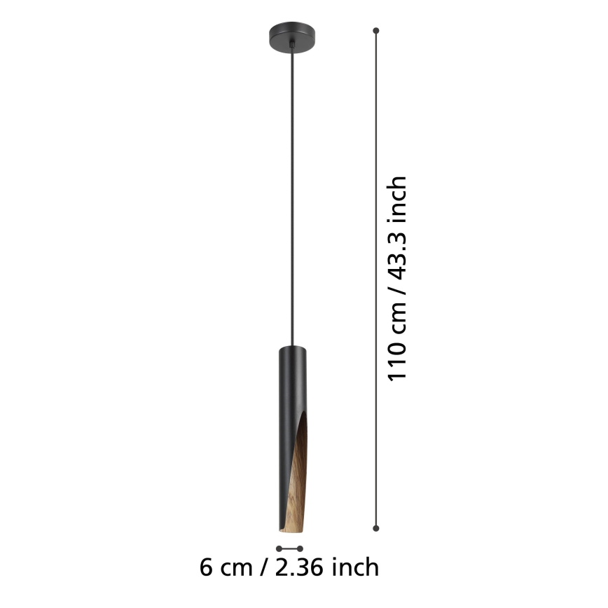 Eglo - LED Pakabinamas sietynas 1xGU10/4,5W/230V 3000K juoda/ruda