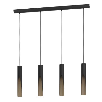 Eglo - LED Pakabinamas sietynas 4xGU10/4,5W/230V 3000K juoda/ruda