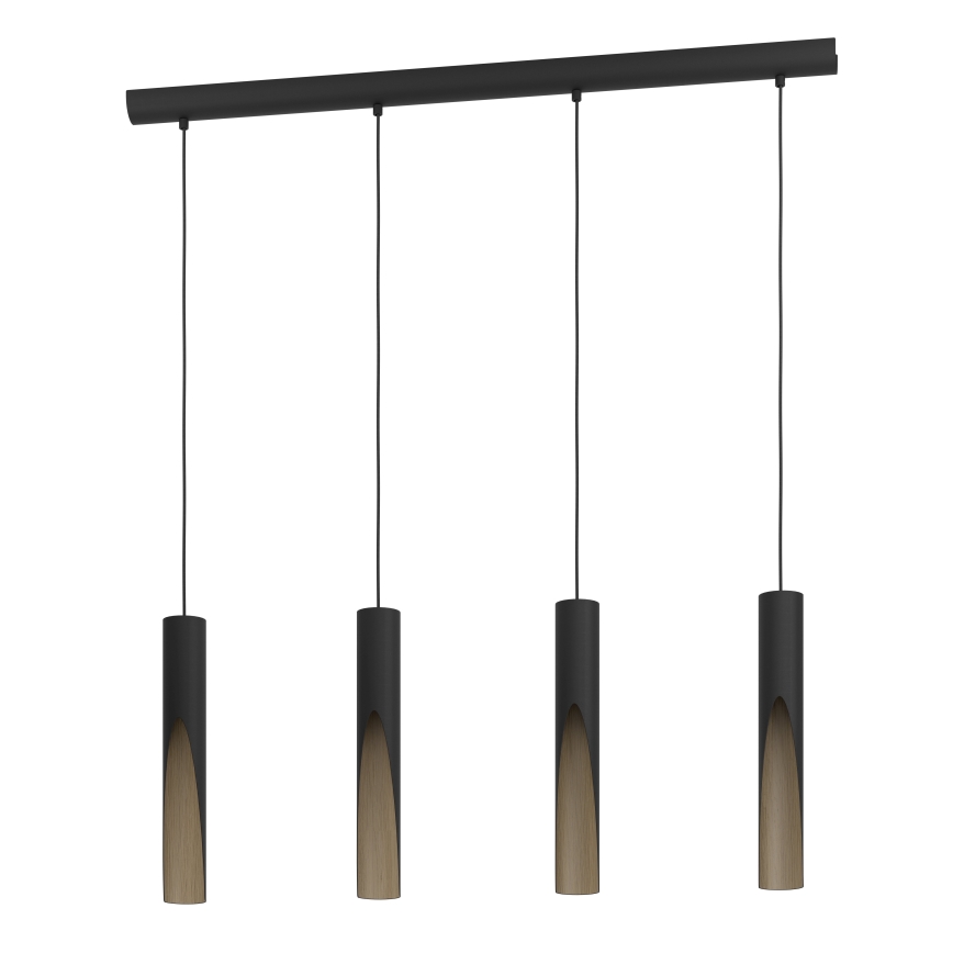 Eglo - LED Pakabinamas sietynas 4xGU10/4,5W/230V 3000K juoda/ruda