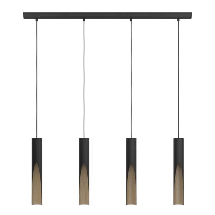 Eglo - LED Pakabinamas sietynas 4xGU10/4,5W/230V 3000K juoda/ruda