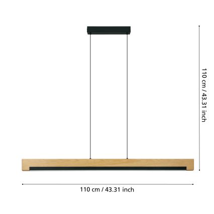 Eglo - LED Reguliuojamas pakabinamas sietynas LED/25,5W/230V 3000K juoda/smėlio spalva