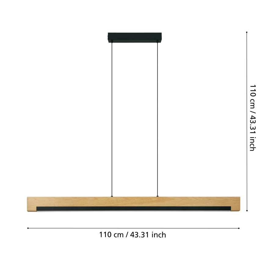 Eglo - LED Reguliuojamas pakabinamas sietynas LED/25,5W/230V 3000K juoda/smėlio spalva