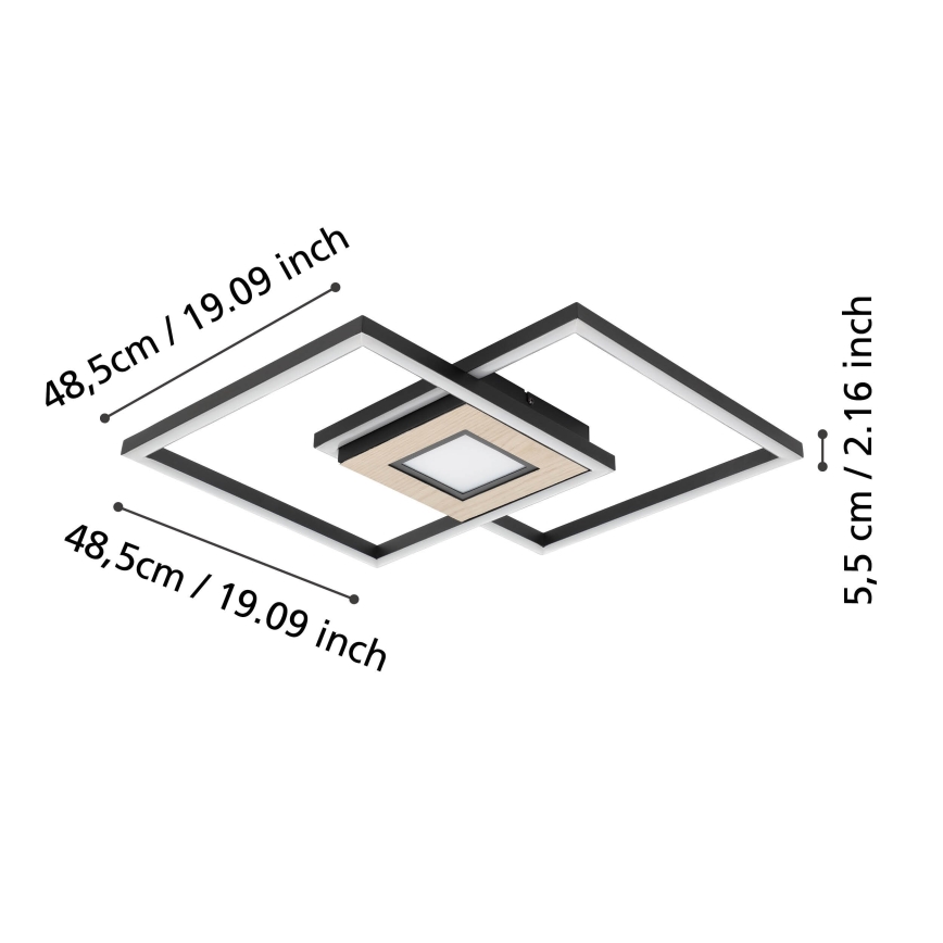 Eglo - LED Pritemdomas lubinis šviestuvas 2xLED/17W/230V +1xLED/4,2W 2700-6500K + nuotolinio valdymo pultas
