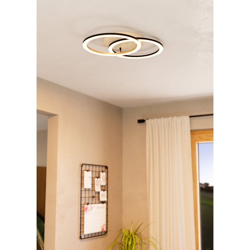 Eglo - LED Pritemdomas lubinis šviestuvas 2xLED/16W/230V 2700-6500K smėlio spalva/juoda ZigBee